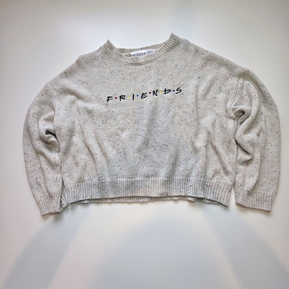 FRIENDS Cream Speckled Crewneck Sweater